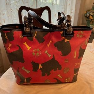 DOONEY & BOURKE Scotties Dog Coated Canvas Shoulder Tote Bag